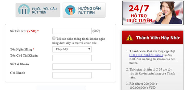 Rút tiền tại 12bet Rút tiền tại 12bet