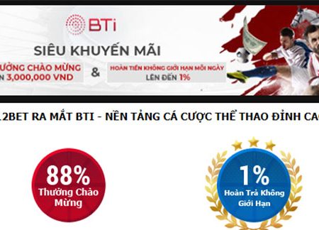 Những khuyến mãi hoàn trả nổi bật tại nhà cái 12bet